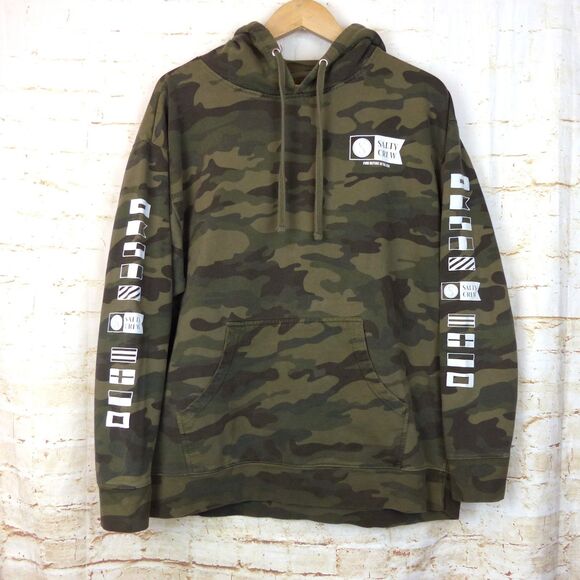 Salty Crew Hoodie Sweatshirt Mens XL Camo Alpha HD Pullover Fishing Outdoor - Picture 1 of 14